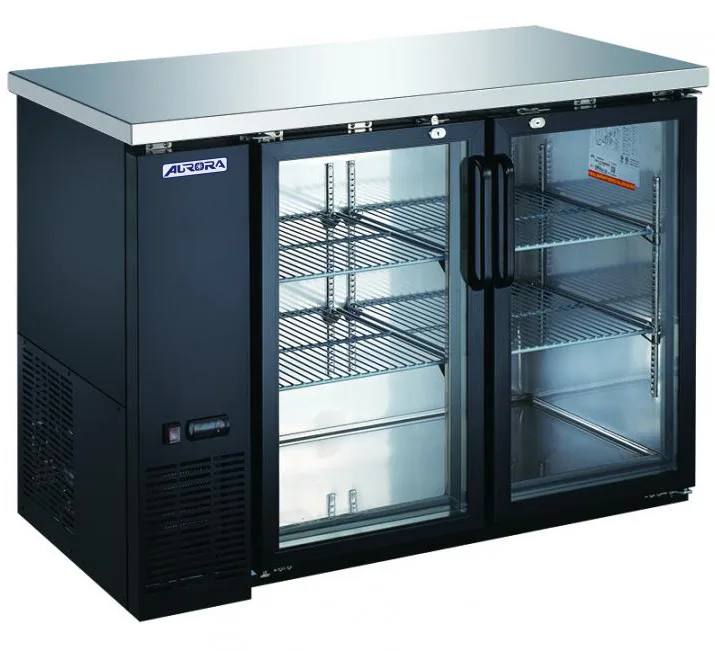 Omcan USA 59060 Aurora Back Bar Cooler, 61" Wide, 15.8 cu ft, Exterior, Glass Doors, 33‑41°F 115V