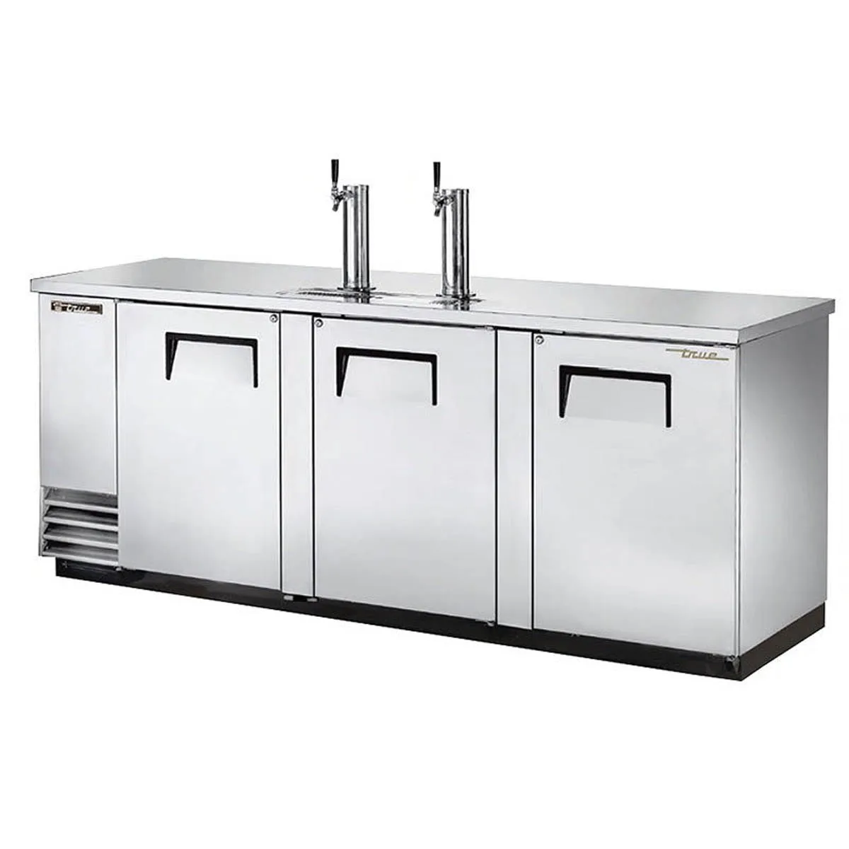 True TDD-4-S-HC 90" Solid Swing Door Direct Draw Beer Dispenser with 2 Taps & 4 Keg Capacity