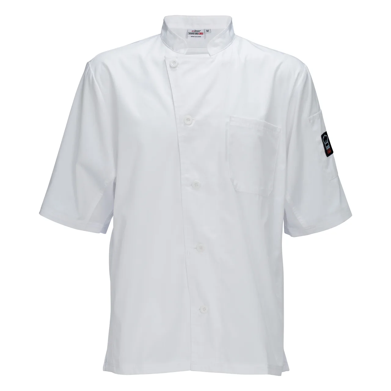 Winco UNF-9WL Broadway Ventilated Shirt, Tapered Fit, white, large