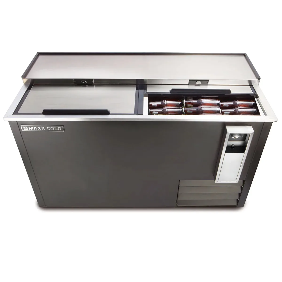Maxx Cold MXCR65BHC 64" X-Series Bottle Cooler w/ 17.0 cu. ft., Side-Mounted Compressor