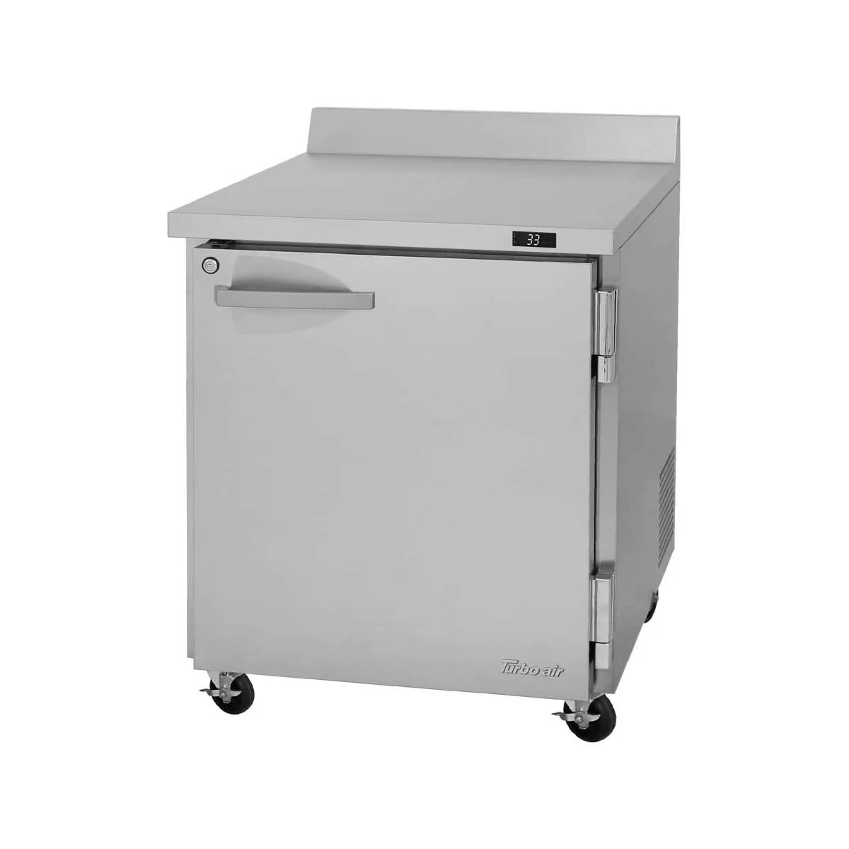 Turbo Air PWR-28-N 27" 1-Section Worktop Refrigerator w/ 1 Lockable Door, 6.8 cu. ft.