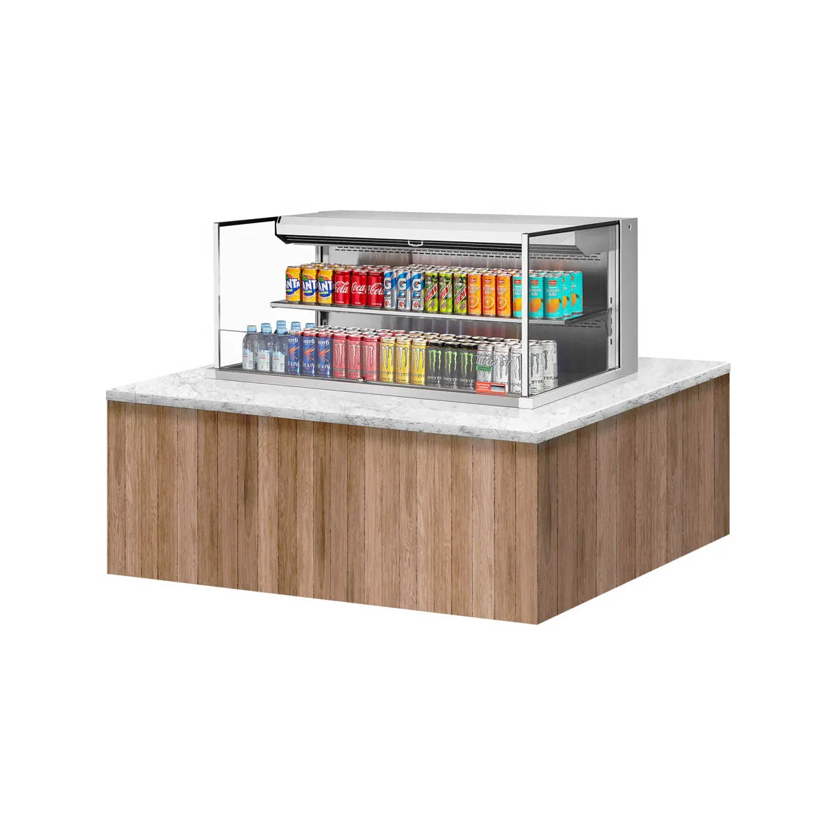 Turbo Air TOM-48L-UF-W(B)-2SI-N 48" Drop In Open Refrigerated Deli Display Case