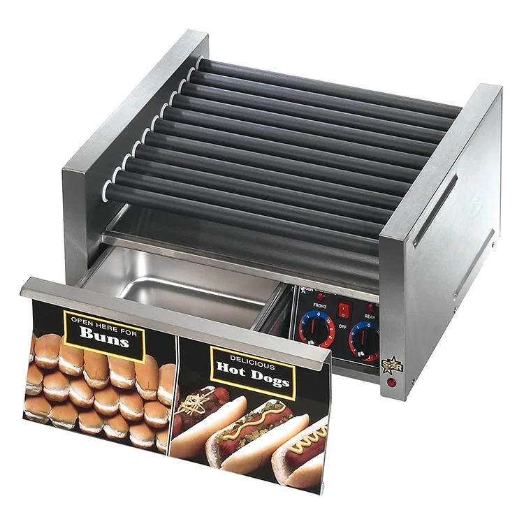 Star 30SCBD Grill-Max® Hot Dog Grill, Roller-Type with Integrated Bun Drawer