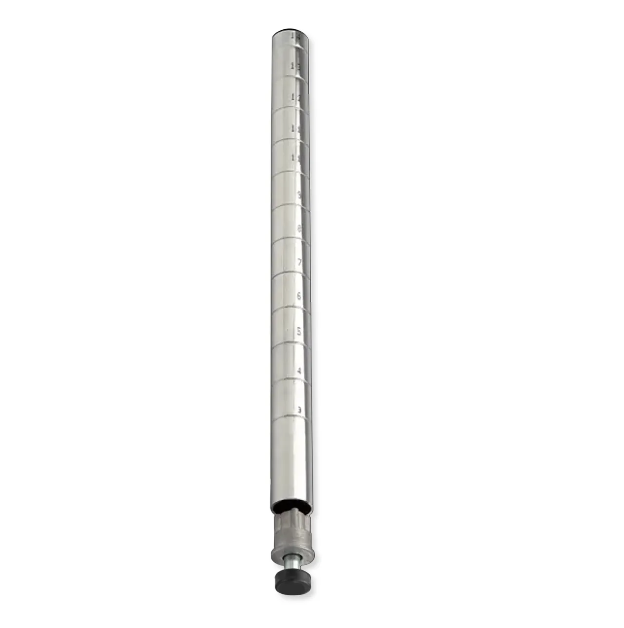 Steel Works SWP74C 74" Chrome Wire Shelving Post with Leveling Legs, Stationary, NSF Certified