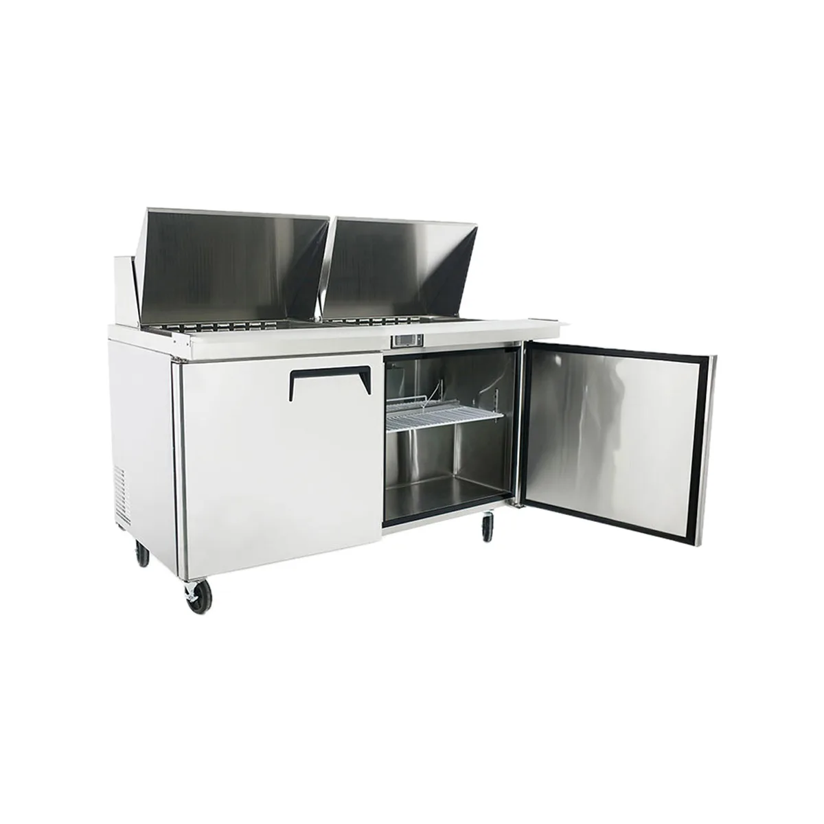 Atosa USA MSF8307GR 60" Two Section Mega Top Sandwich/Salad Prep Table w/ 2 Doors, 24 Pans