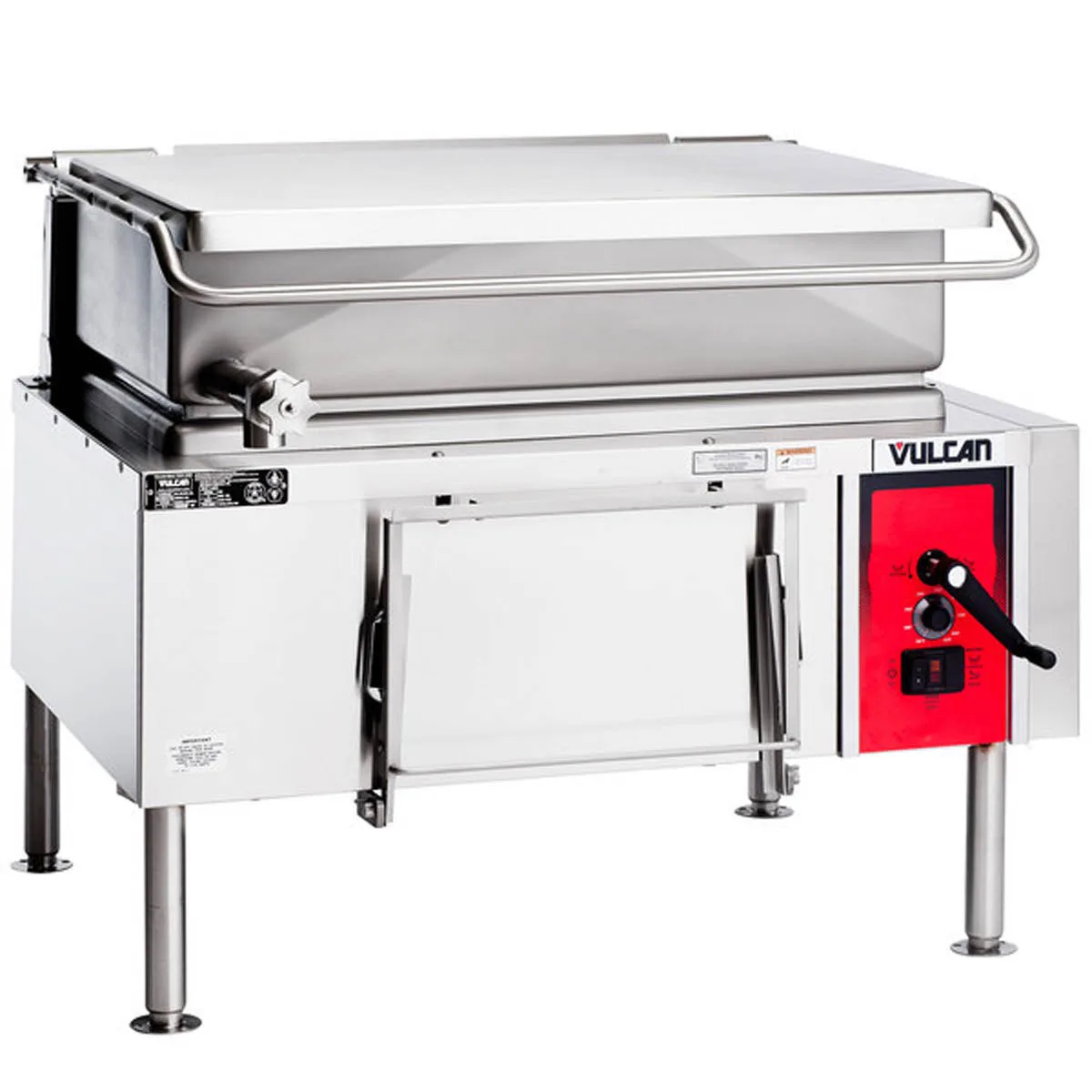 Vulcan VG40 40 Gallon Gas Manual Tilt Braising Pan/Tilt Skillet, Open Frame Base, 120.000 BTU