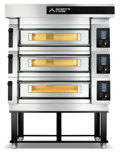 Moretti Forni S100E3 37" Electric Pizza Deck Oven, 3 Deck Brick, Top/Bottom Heat, 9 kW, 208V