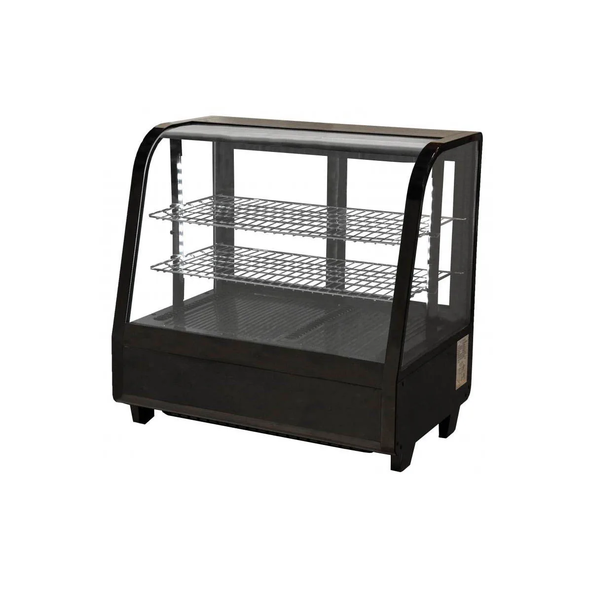 Omcan USA 27155 26" Full Service Countertop Refrigerated Display Case with Sliding Glass Door, 2 Shelves - 3.5 cu. ft. / 1/4 hp