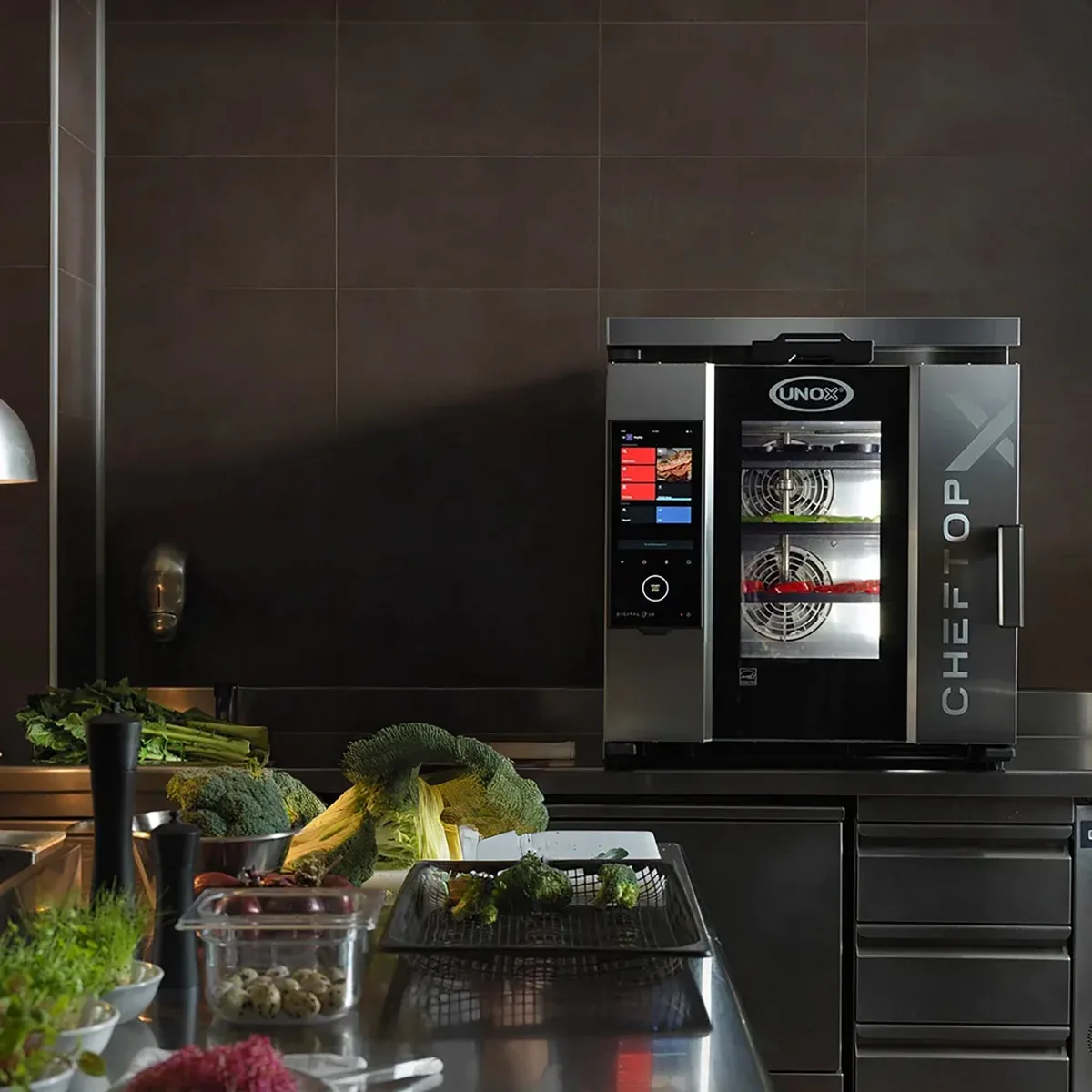 UNOX XADA-06FS-EXRS-ET Full Size 6 Pan Electric Combi Oven w/ Touchscreen, Right-to-Left Door, 208/240V