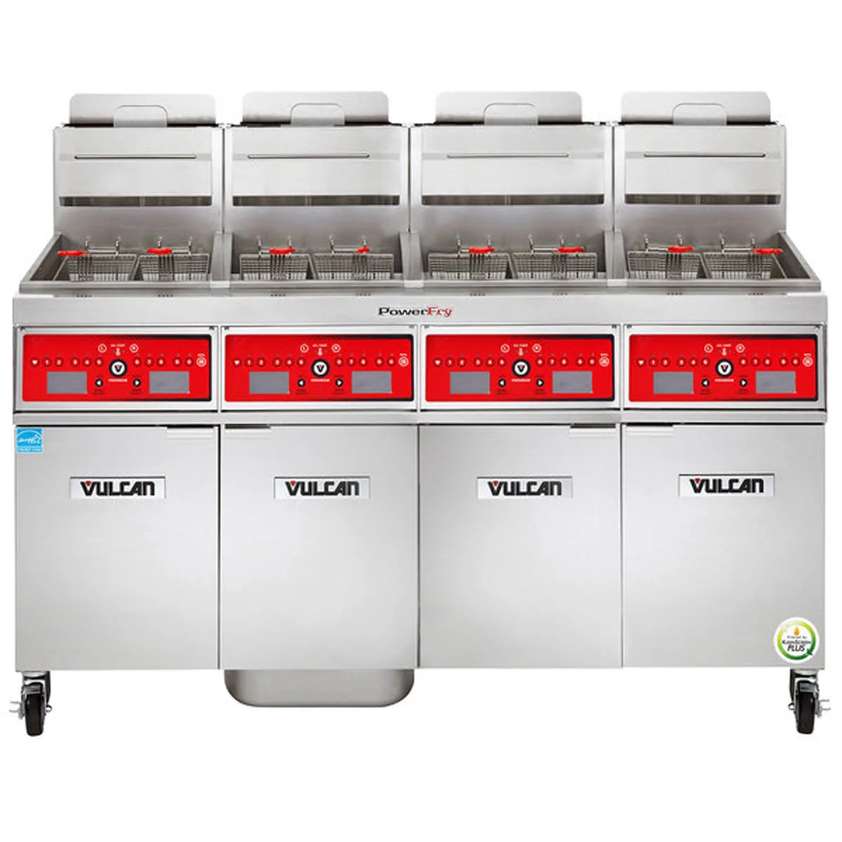 Vulcan 4VK65CF 84" Powerfry5™ Multiple Battery Gas Fryer w/ (4) 70 lbs, Frypots, Filtration System