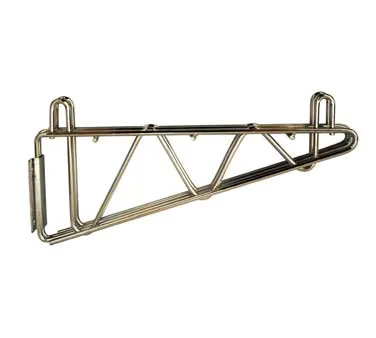 Serv-Ware SLDWMB24-CWP 24" Silver Epoxy Double Wall Mount Shelf Bracket