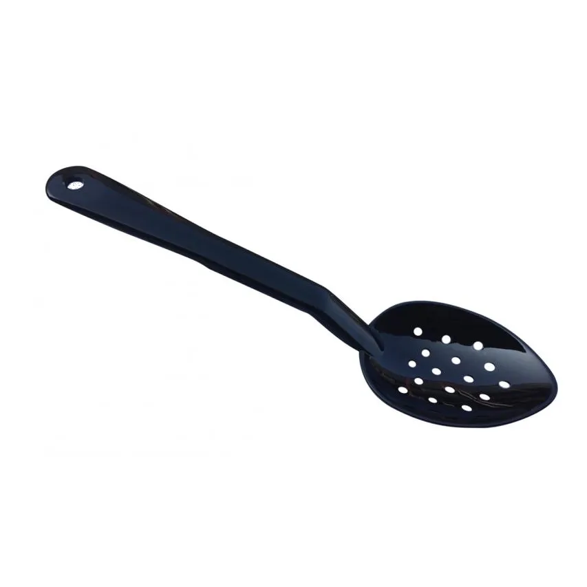 Omcan USA 85096 Perforated Serving Spoon, 13" Length, Polycarbonate, Black Handle, NSF