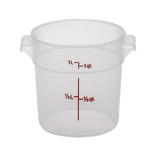 Cambro RFS1PP190 - Round 1 Qt Storage Container, 6-1/16" Dia x 5" H, Translucent PP, NSF, No Lid