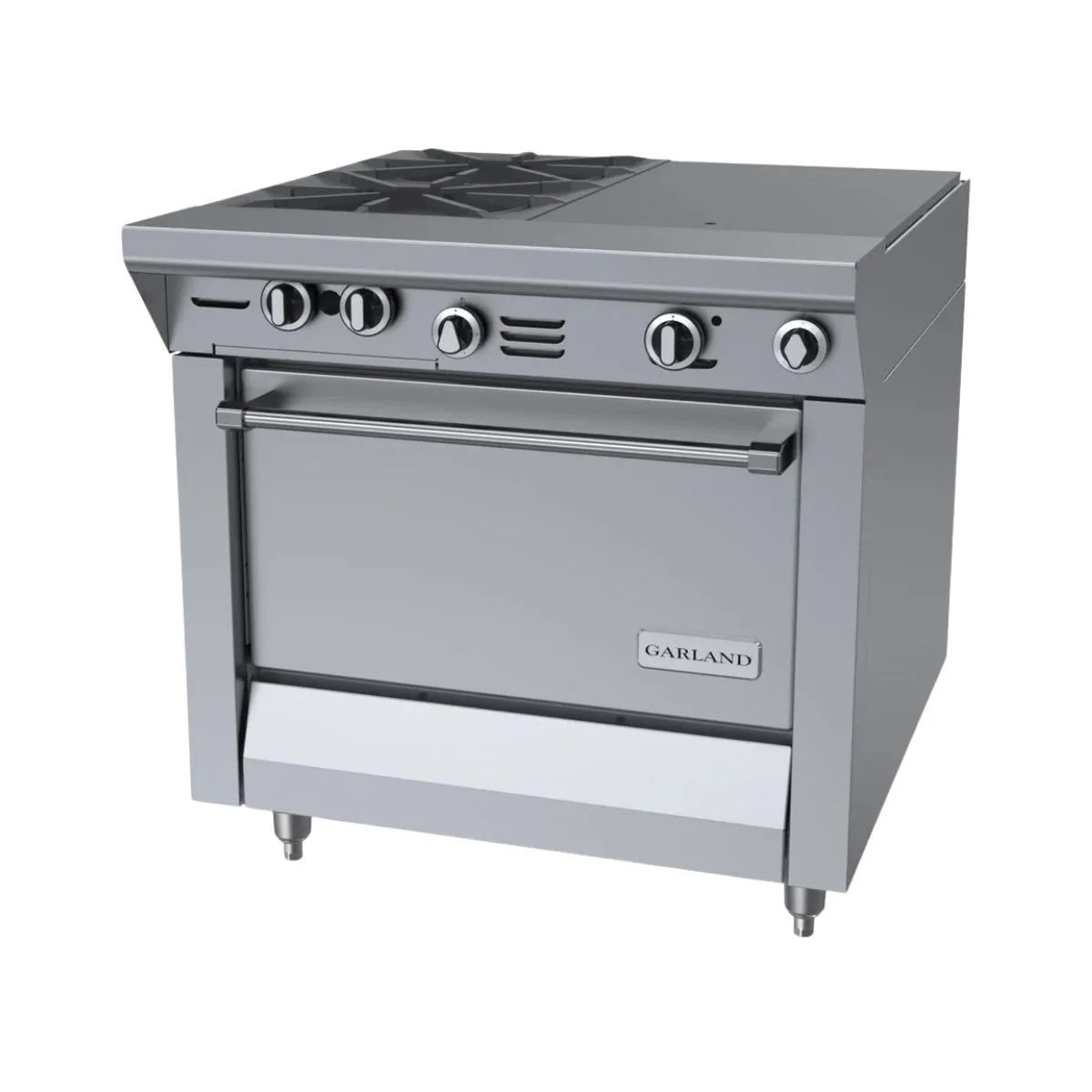 Garland US Range M42-6R 34" Gas Heavy Duty Range w/ (2) Open Burners, (1) Even Heat Hot Top, (1) Standard Oven, 140.000 BTU