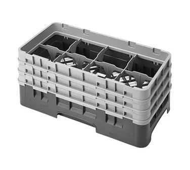 Cambro 8HS638186 Camrack Glass Rack, Navy Blue, Half Size, 10x19.75x8.875, 8 Compartments, 4.0625 Max Dia, HACCP Compliant, NSF Certified