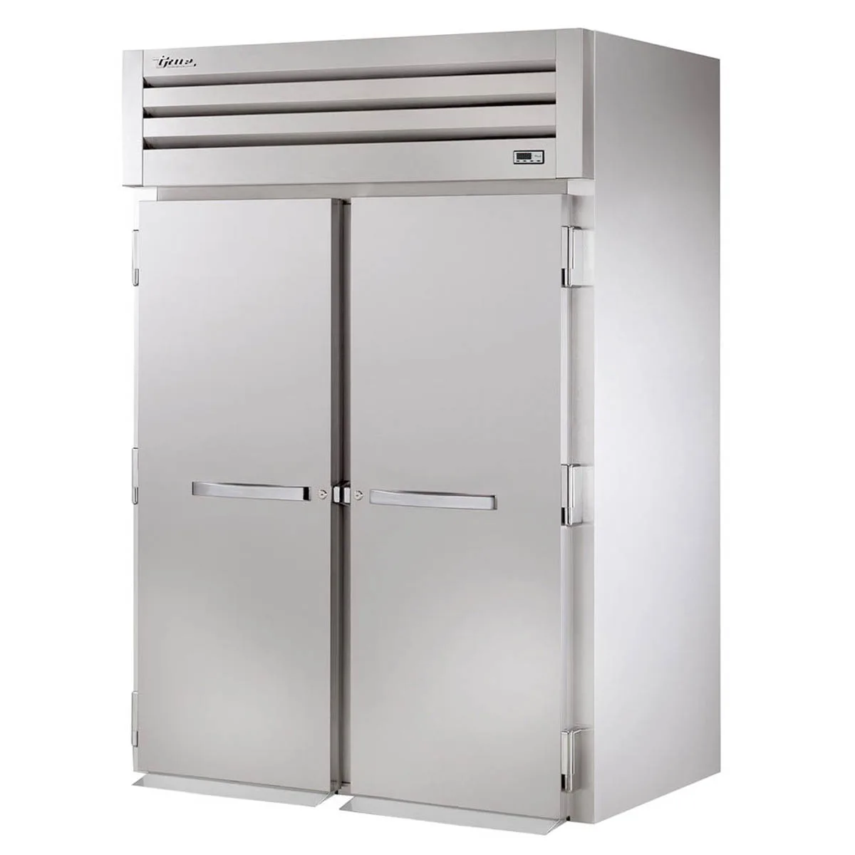 True STG2FRI-2S-HC 68" 2-Solid Door Roll-In Freezer, Top Mounted, 64 cu. ft., Stainless Steel Front, Aluminum Sides