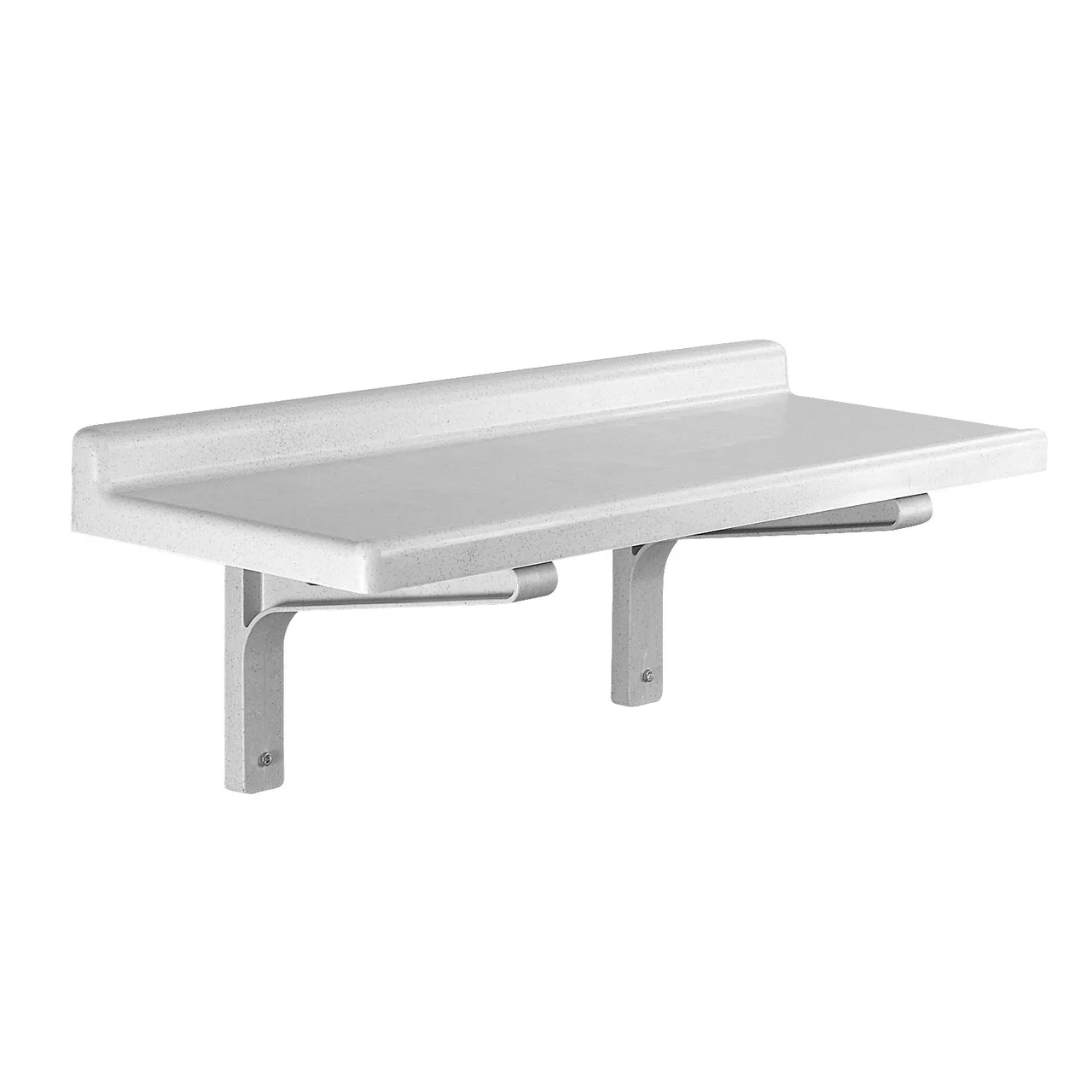 Cambro CSWS1436SK480 Camshelving Shelf, Wall-Mounted, Solid Polypropylene, 36"W x 14"D x 13.5"H, Speckled Gray, 2" Molded Backsplash, NSF