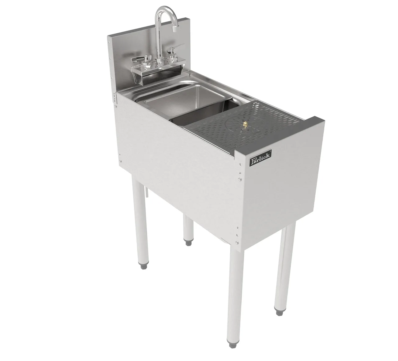 Perlick TSF12PS-SR Underbar Sink Units, 1 Compartment with Glass Rinser - No Drainboard