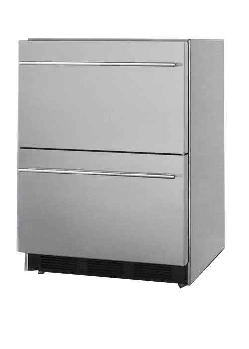 Summit SP6DBS2D7 24" Built-in or Freestanding 2-Drawers Refrigerator in Stainless Steel, 3 cu. ft.