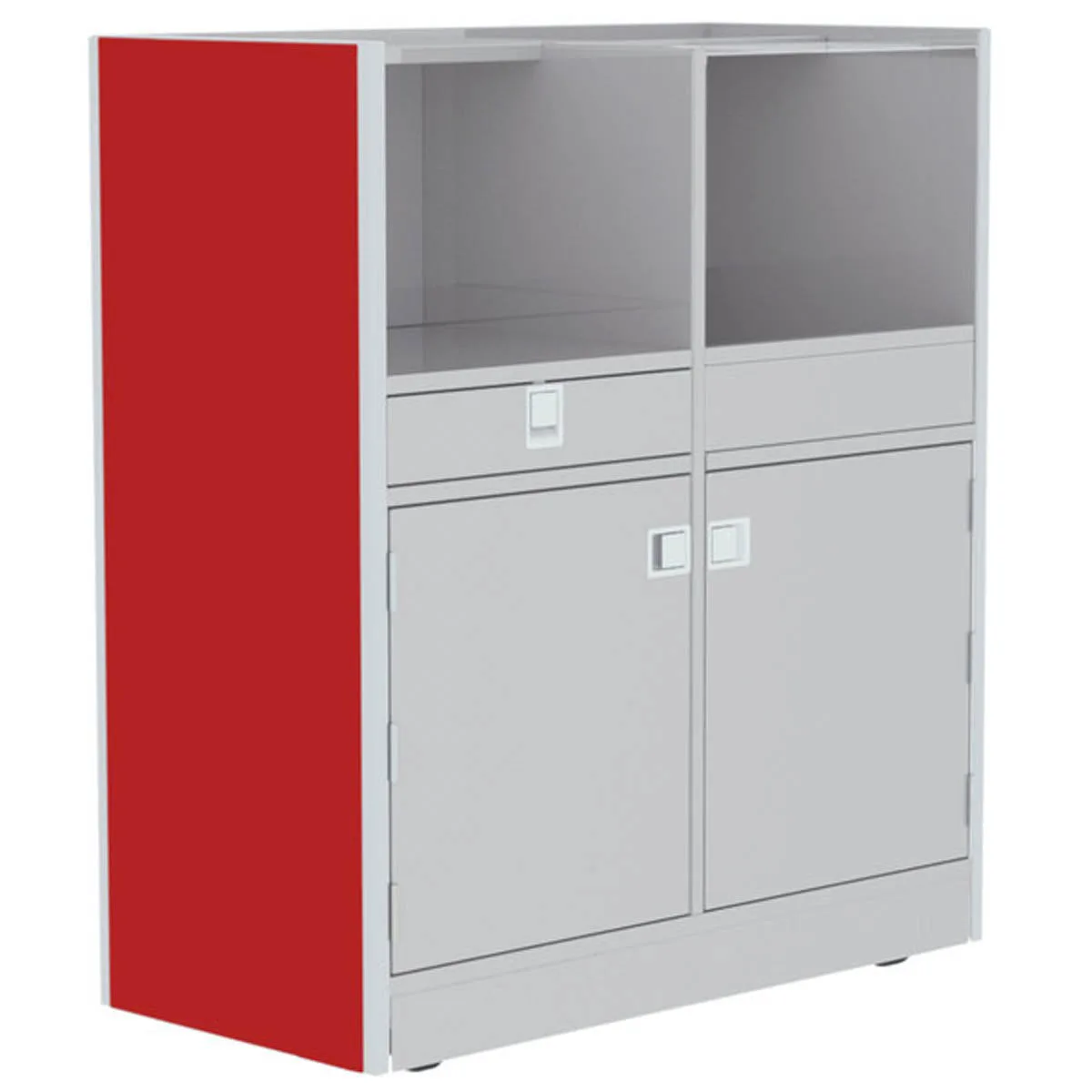 Lakeside 4608 Mobile Waitress Station, 48"W x 23"D x 55"H, Stainless Steel, Adjustable Shelves, Utility Drawers
