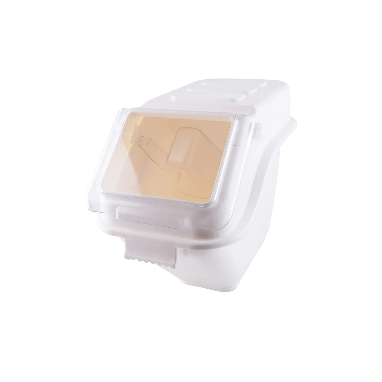 CACChina IBIN-6 Bin 6.3‑Gallon (100 Cups) Clear Front/Perm Label/Top Load/Stk PP Tub Hinged Lid- Set