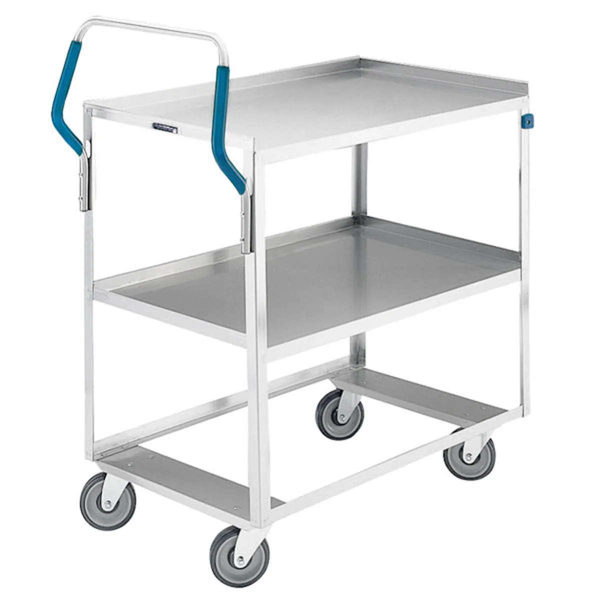 Lakeside 6820 39" 2 Shelves Stainless Steel Ergo-One® Utility Cart w/ 21" x 35" Shelf Size