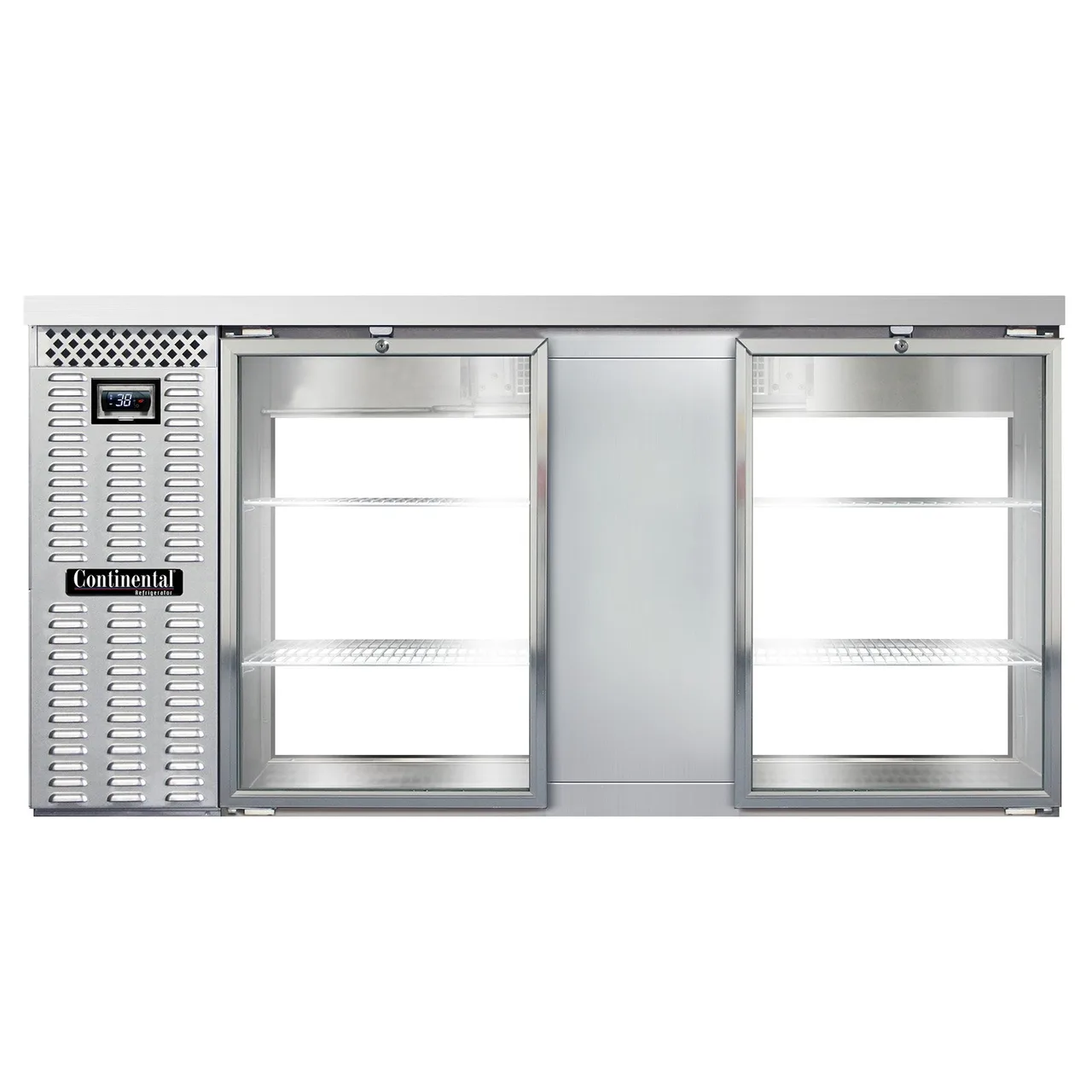 Continental Refrigerator BB69NSSGDPT 69" Pass-Thru Glass Door Back Bar Cooler