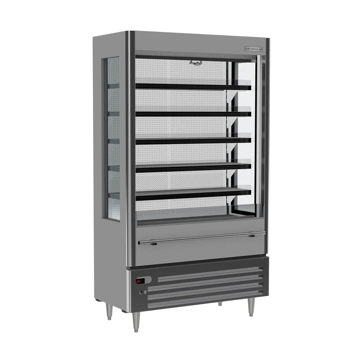 Beverage Air VMHCSL-18-1-G 47" Gray Vuemax Slim Open Air Merchandiser, 5 Shelves, Vertical Case, 23 cu. ft.