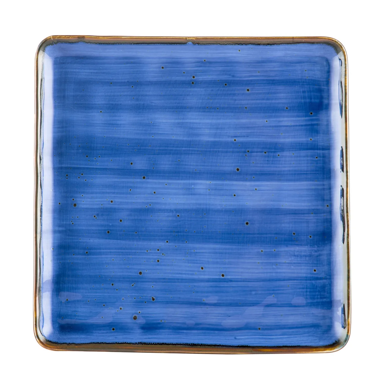CAC China TUS-SQ16-BLU - 10" x 10" x ½" Square Porcelain Plate Blue Glaze, Dishwasher Safe - Dozen
