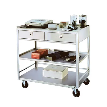 Lakeside 474 Equipment Stand, Open Base with (3) Shelves & (2) Drawers