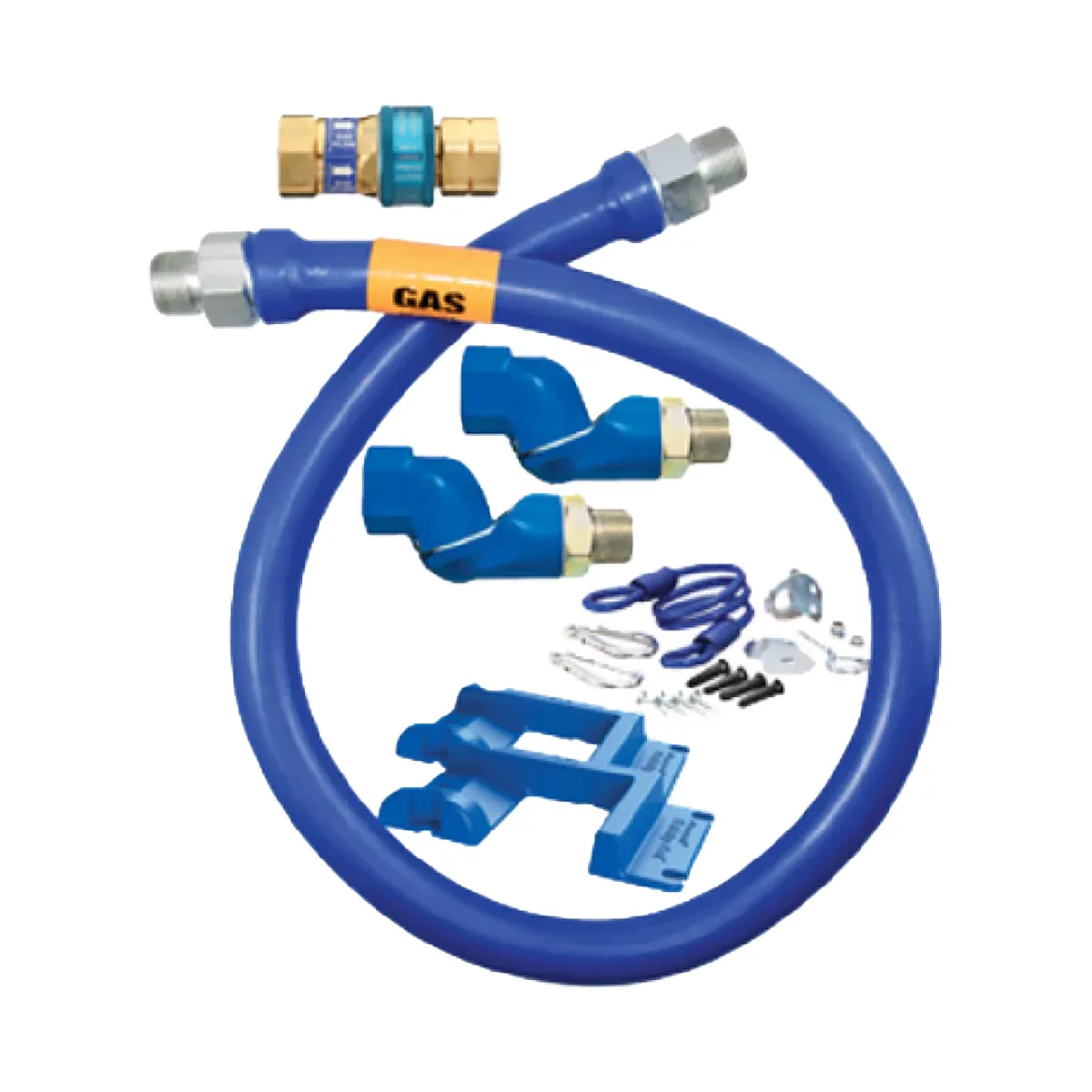 Dormont 1650BPQ2SR48PS SnapFast 48" Gas Connector Kit, Two Swivels, Restraining Cable, 1/2" Dia.