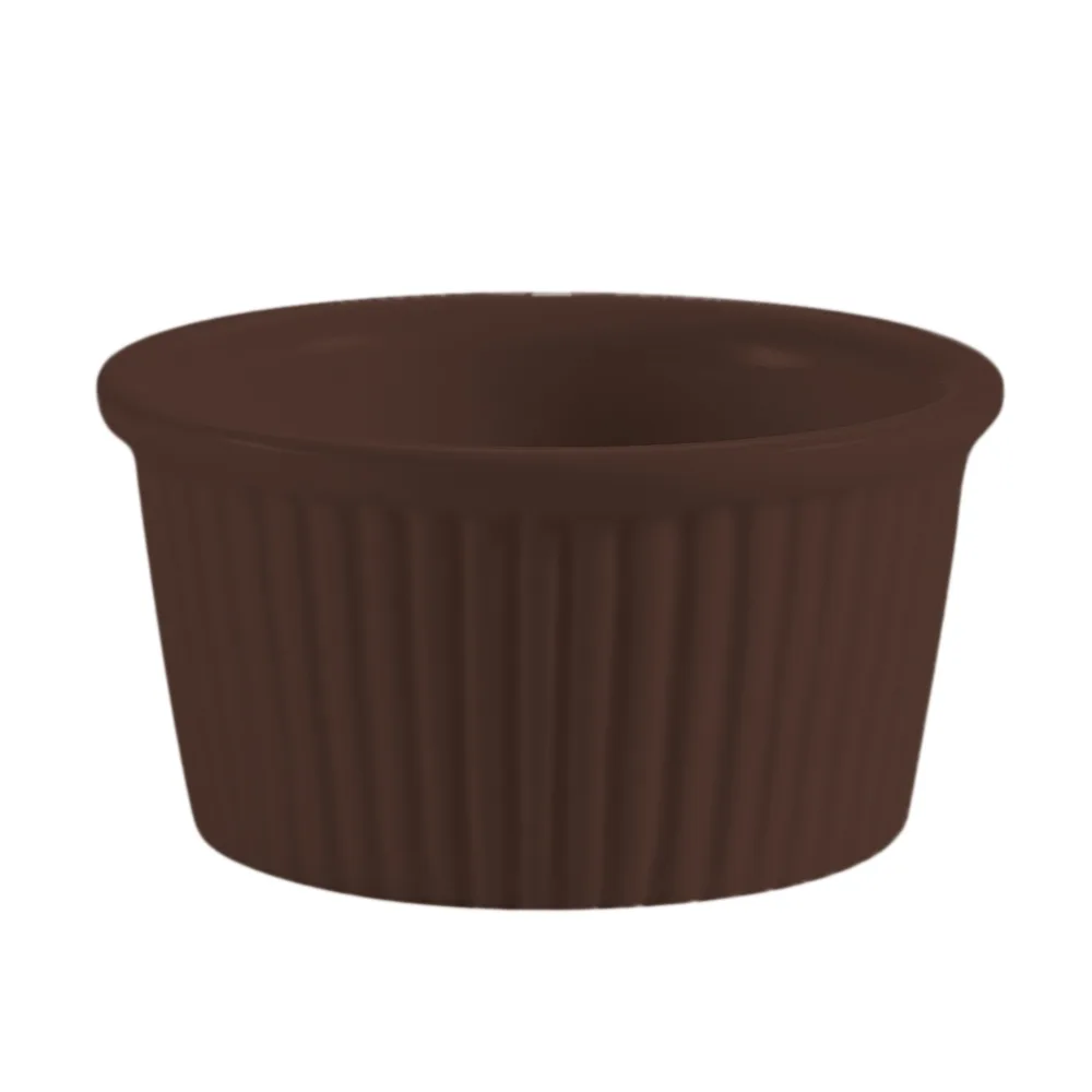 CAC China RKF-4-BWN - 4 oz Brown Ramekin 3‑1/8" Dia x 1‑1/2" H Dishwasher Safe - 1 Dozen