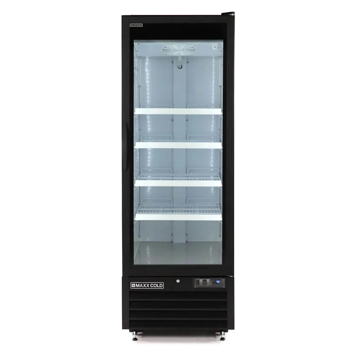 Maxx Cold MXGDM-30RBHC - 27" Glass Door Refrigerator, 30 cu ft, 1/3 HP Compressor, Condensate Pan