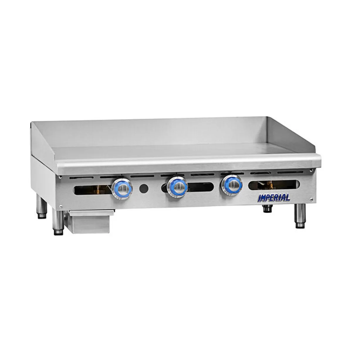 Imperial IMGA-4828-1 48" Countertop Gas Griddle, Manual Controls, 1" Steel Plate, 120.000 BTU