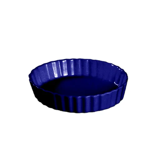 CAC China QCD-5-BLU Quiche Baking Dish, 5½ oz (5" Dia x 1" H) Ceramic Blue, Safe - 1 Dozen