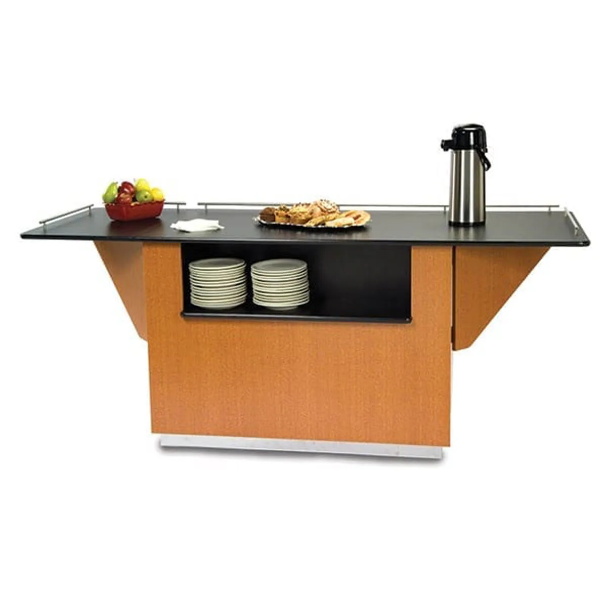 Lakeside 6850 87" Mobile Modular Breakout Dining Station, Enclosed Base w/ Storage, (2) Interior Compartments