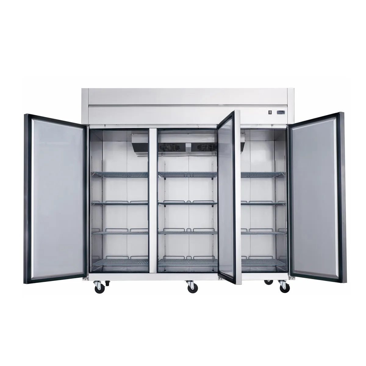Dukers D83AR 82 5/8" Three Section Reach In Refrigerator, (3) Left/Right Hinge Solid Doors, 115v
