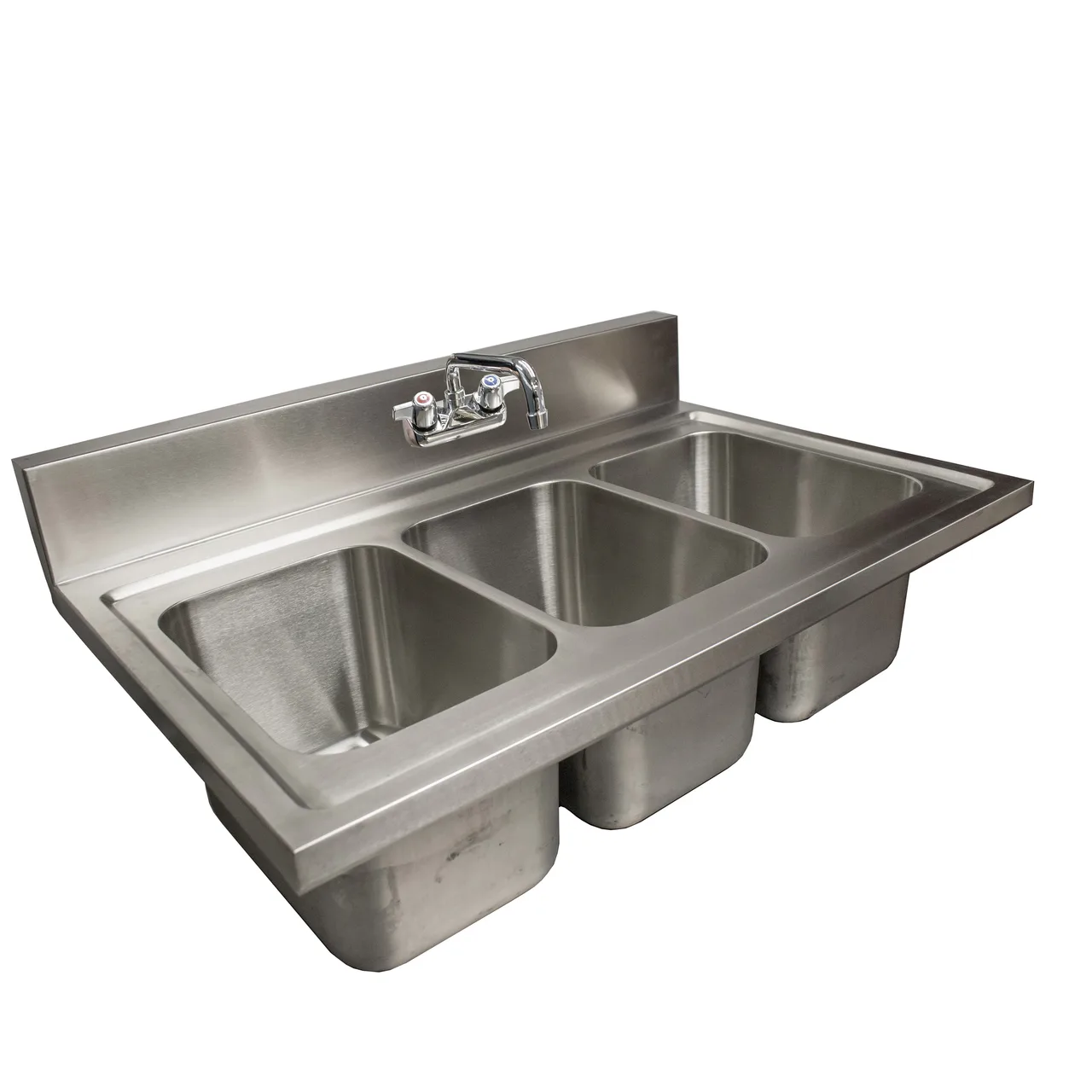 BK Resources DDI3-R5-1014-PG Drop-In Sink, (3) Compartment, 36"W X 24"D, 4" Oc