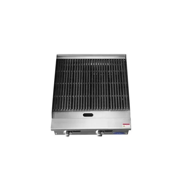 Atosa USA ATCB-24 24" Countertop Gas Charbroiler, (2) Stainless Steel Burners with Manual Controls