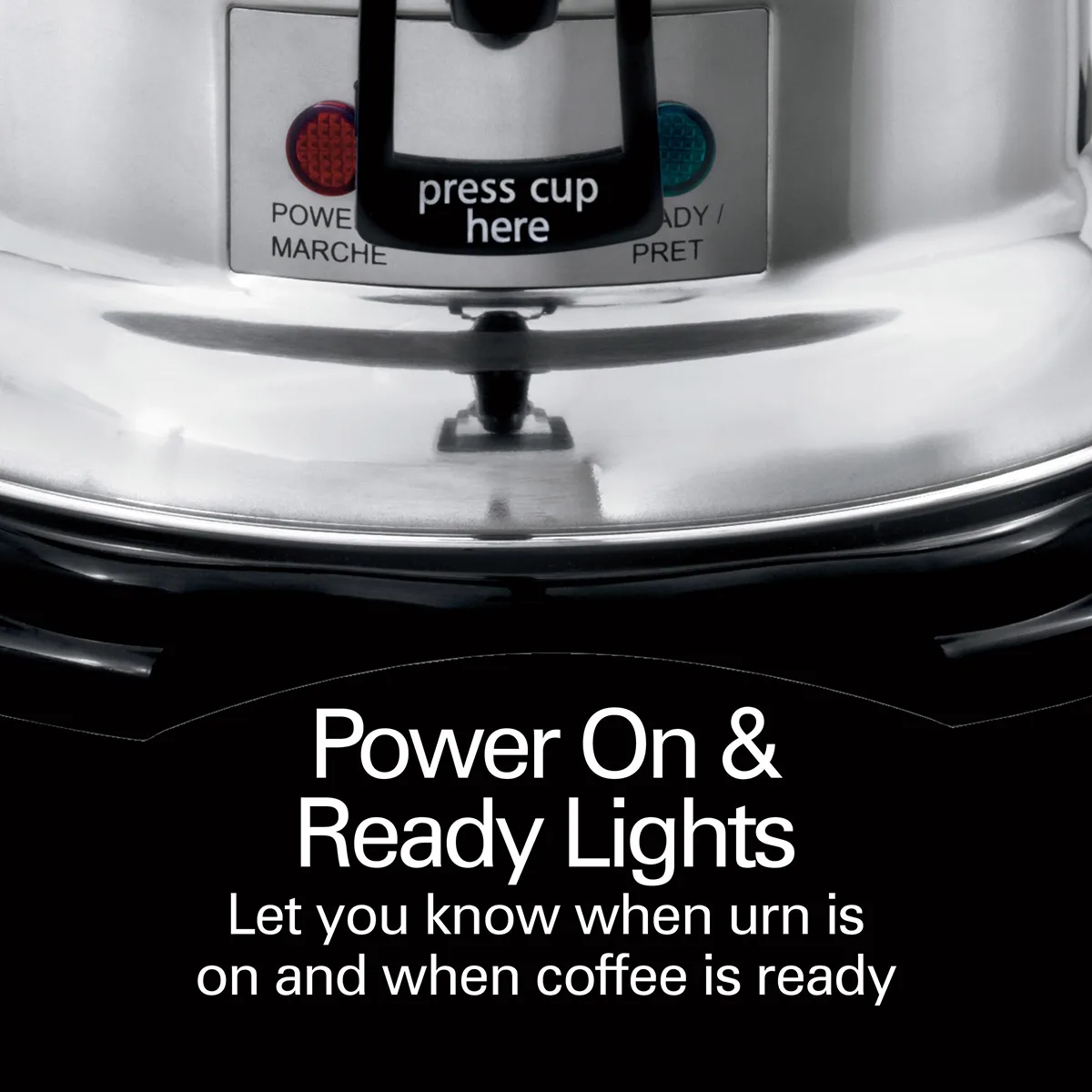 Hamilton Beach D50065 Coffee Urn/Percolator, S.Steel Exterior, 60 Cup Cap. w/ Cup Trip Handle - 120V