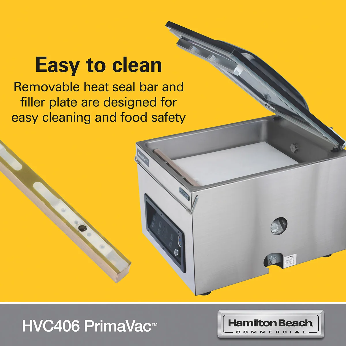 Hamilton Beach HVC406 PrimaVac Countertop Chamber Vacuum Packaging Machine with 16" Single Seal Bar
