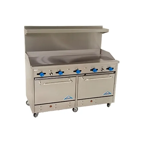 Comstock-Castle 2F330-72 72" Gas Restaurant Range w/ 72" Full Griddle, (2) Standard Ovens, 204.000 BTU