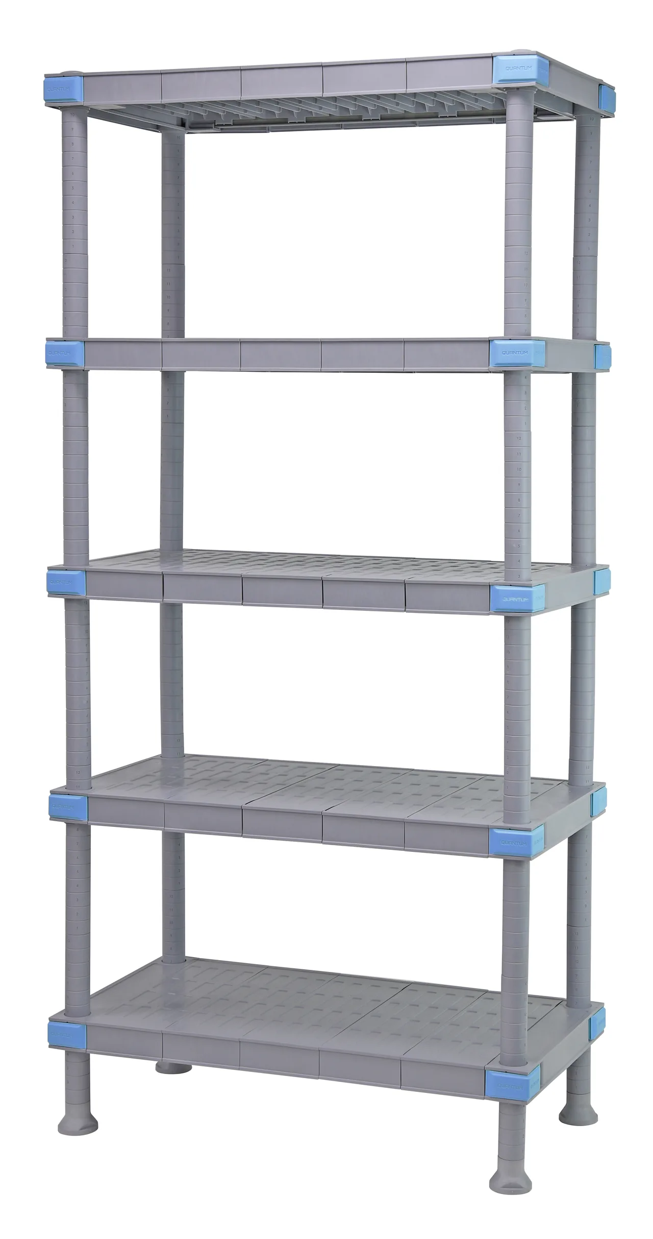 Quantum QP182474SS-5 NSF Millenia Gray Polymer 5 Shelf Solid Shelving Unit - 24" x 18" x 74"