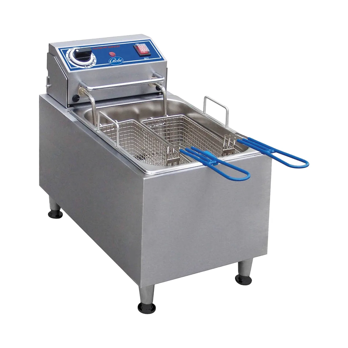 Globe PF16E Countertop Electric stainless steel Fryer,Manual Reset