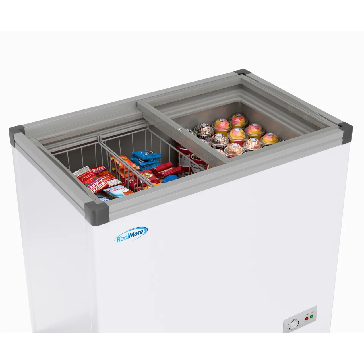 Koolmore KM-ICD-7C Ice Cream Dip Unit 33.94" W,7 cu ft,Glass,LED,Steel/Al,0.93 HP,NEMA 5-15P,ETL