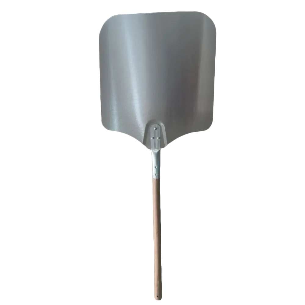Omcan USA 81242 Pizza Peel – 14" x 16" Aluminum Blade, 12" Wood Handle, 20" Length, Rectangular