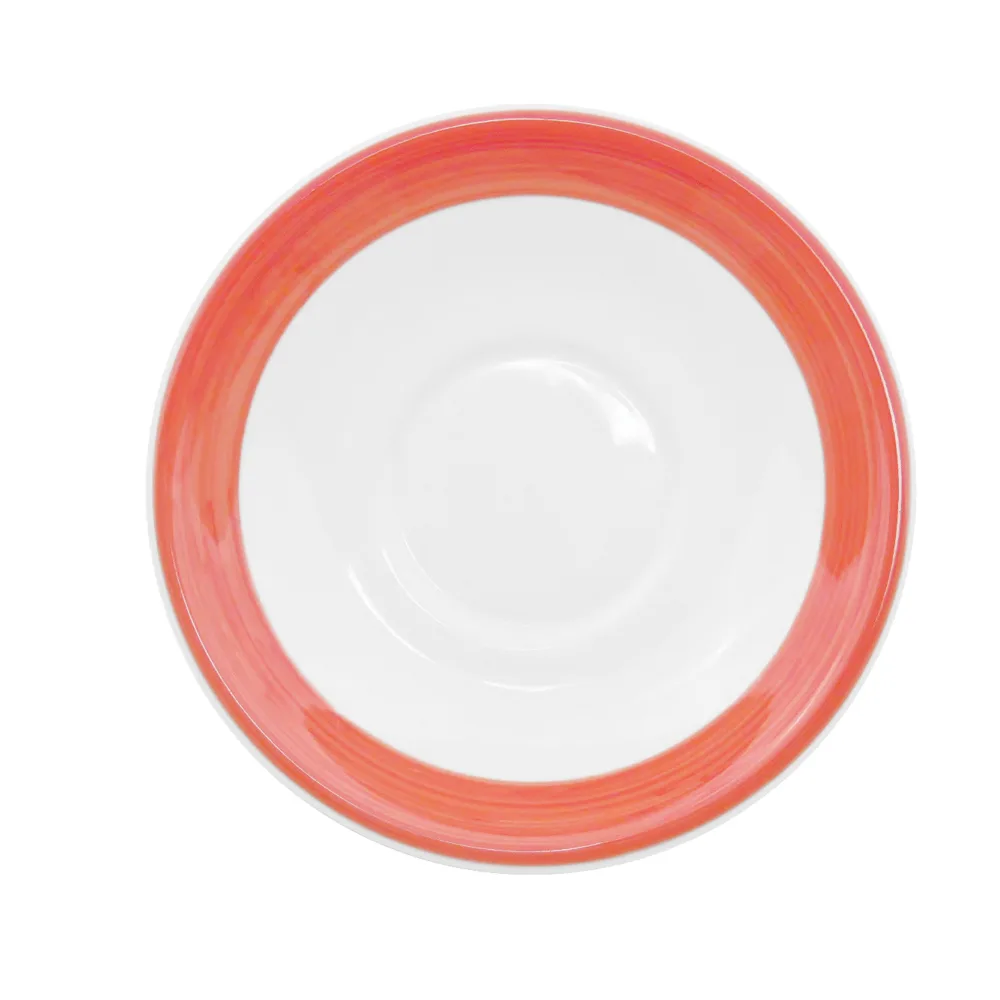 CAC China R-2-R Rainbow Saucer, 6" Dia x ½" H Round Ceramic, Red, Oven Microwave Safe - 1 Dozen