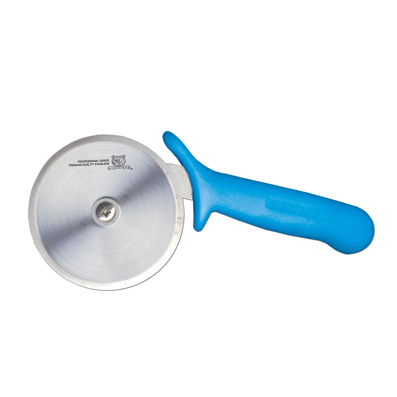 Omcan USA 12811 Pizza Cutter – 4" R‑Style Blade with Blue Handle, Smallwares Specialty Cutlery
