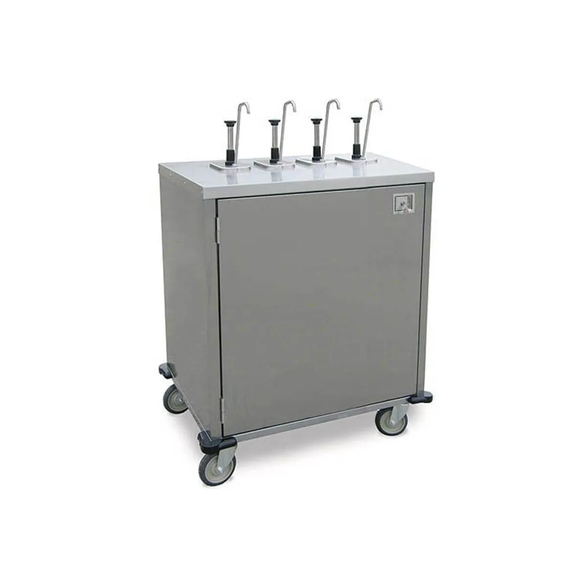 Lakeside 70221 EZ Serve Mobile Condiment Cart w/ 4 Flat Top Pumps, 2 Product Dispensers