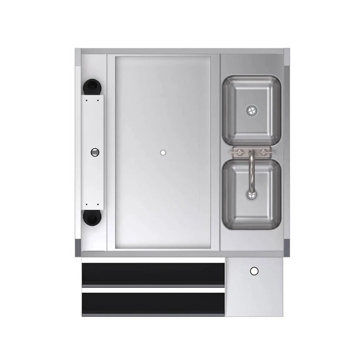 Krowne KRPT-36LP-10 36" Pass-Thru Combo Underbar Ice Bin/Cocktail Station w/ 10 Circuit - Left